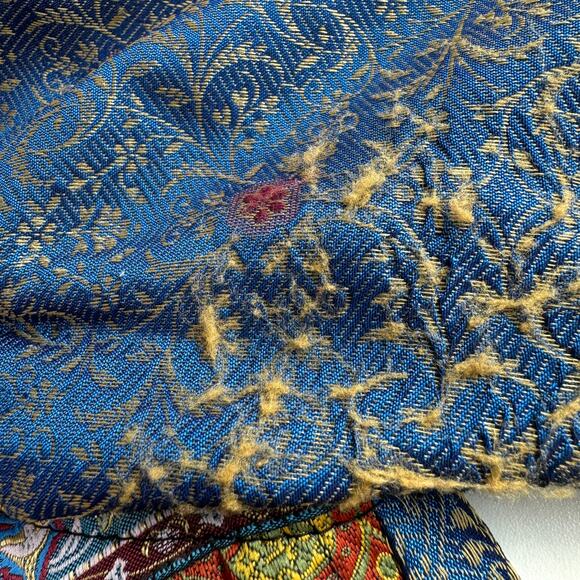 Coldwater Creek Women's Blazer Jacket Size L Mixed Media Artsy Embellished Blue - Picture 8 of 9